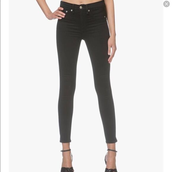 rag & bone Black Denim Skinny High Rise Jeans Size 25 - Picture 1 of 8